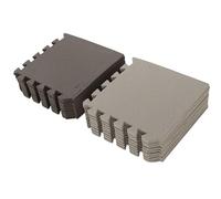 EVERGOODS Foam Play Mats 30x30cm Soft EVA Floor Tiles Crawling Mat Multi-Color Puzzle Tiles for Nursery Playroom & Daycare (Grey + Black, 20PCS)