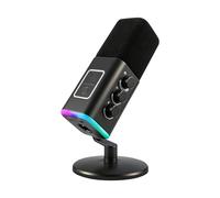 EVERGOODS Gaming Microphone Studio Dynamic Streaming Mic Gaming Microphone Kit with Controller RGB Mute Button Gain Knob Computer Desktop Stand Microphone for Podcast VoiceOver Recording (Standard)