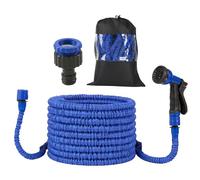 EVERGOODS Garden Hose Pipe 150FT, 30m 3X Flexible Expanding Water Hose with 3/4" & 1/2" Brass Fittings, Heavy Duty 800D Anti-Leak Latex Core, 8-Function Spray Nozzle, Lightweight