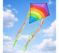 EVERGOODS Kite for Kids & Adults, Rainbow Eddy Diamond Kites for Children, Kites for Kids Ages 4-8 Easy to Fly, Kite & Flying Toys Outdoor Beach Toys Games for Kid and Adults Beginners (Purple)