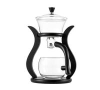EVERGOODS Lazy Kung Fu Magnetic Glass Tea Set - 25.4x14.3cm Heat-Resistant Semi-Automatic Drip Teapot with Magnetic Switch & Glass Tea Utensils, Elegant Magic Tea Pot Set