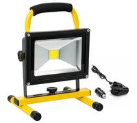 EVERGOODS LED Rechargeable Work Light 20W 3000LM Ultra Bright Portable LED Flood Light, IP65 Waterproof Outdoor Light Portable Rechargeable Floodlight with Rotating Stand for Garage, Camping