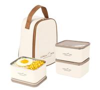 EVERGOODS Lunch Box Set for Adults, Bento Box Lunch Box with Insulated Lunch Bag, Leak Proof Lunch Box Adults with Containers, Lunch Box and Bag for Work Travel (600mL*3)