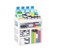 EVERGOODS Medicine Storage Box 4-Tier Medicine Box Desktop Multifunctional Organiser Drawer Medicine Box for Pills, First Aid, Cosmetics, Makeup & Office Supplies