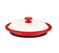 EVERGOODS Microwave Grill Pan with Lid, Silicone Microwave Cookware 2.3L for Bacon Crisper, Grilled Cheese, Vegetables, Fish, Leftovers - Splatter-Proof, Dishwasher Safe