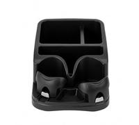 EVERGOODS Multi-Functional Car Center Console Organizer, 35×26×15cm PP Plastic Truck SUV Cup Holder Storage Tray with Dual Drink Slots, Phone Slot & Divided Storage Compartment