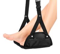 EVERGOODS Portable Airplane Foot Rest 23×20 cm - Adjustable 53-83 cm Folding Foot Hammock for Travel, Office, Car & Home - Under Desk Foot Support, Anti-Swelling, Comfortable & Compact