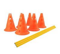 EVERGOODS Pylon Obstacle Set 6 pylons Dog Agility Equipment Set Portable Pet Jump Training Kit 3 poles Adjustable Height Jumping Obstacles Orange Dog Cat Obstacle Course Kit for Indoor & Outdoor Play,