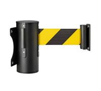 EVERGOODS Retractable Barrier 3m Magnetic Barrier Tape Black and Yellow Cordon Crowd Control Safety Barrier Cordon Barrier for School Airports Hotel Playground