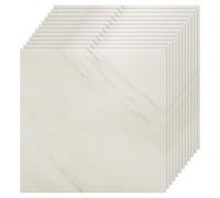EVERGOODS Self Adhesive Marble Wall Tiles 40 Pack 30x30cm, Peel and Stick PVC Waterproof Wall Panels for Shower, Kitchen Backsplash Stick on Tiles for Bathroom, Living Room (40PCS White)