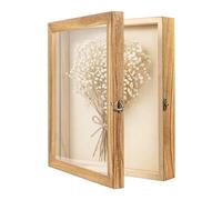 EVERGOODS Shadow Box Display Case 28x35.5x6.5cm Rectangular Wooden Shadow Box 3D Shadow Box Wall Mount Memory Box Shadow Box Frame for Wedding Bouquet, Medals, Military Memorabilia, Photos, Awards