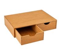 EVERGOODS Wooden Coffee Pod Drawer Holder, Dual Drawer Coffee Pod Organiser & Coffee Machine Stand, Coffee Pod Storage Rack for Pods, Tea Bags & Sugar Packets