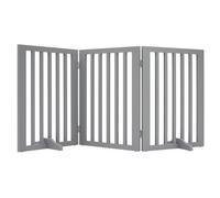 EVERGOODS Wooden Stair Gate for Dogs - Freestanding 3-Panel Foldable Pet Gate with Support Feet, Ideal for Stairs, Doorways, and Hallways (140 W x 60.5 H) (Gray)