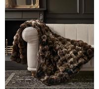EverGrace Ultra Soft Luxury Fluffy Faux Rabbit Fur Throw Blanket, Thick Warm Bubble Throw for Bed, Cozy Plush Reversible Blankets for Couch, Chair, Sofa, Mocha Brown, 50x60 Inches