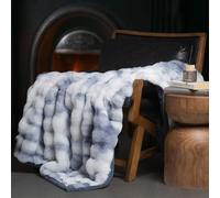 EverGrace Ultra Soft Luxury Fluffy Faux Rabbit Fur Throw Blanket, Thick Warm Bubble Throw for Bed, Cozy Plush Reversible Blankets for Couch, Chair, Sofa, Cloud Blue, 60x80 Inches