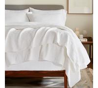 EVERGRACE Cotton Coverlet Set King Size 3 Pieces, Lightweight Soft Ribbed Matelassé Bedspread Quilt Set, Cozy Oversized Quilted Bedding Set with 2 Pillow Shams for All Seasons, Ivory White