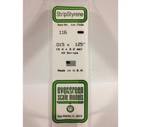 Evergreen 116 - 0.015" x 0.125" Polystyrene Strips 14"/35cm 10pcs