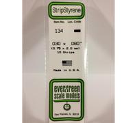 Evergreen 134 - 0.03" x 0.08" Polystyrene Strips 14"/35cm 10pcs