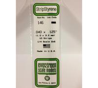 Evergreen Styrene Strip 1.00 x 3.20mm (.040 x 0.125")