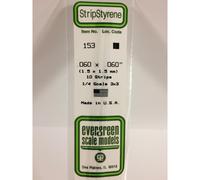 Evergreen 153 - 0.06" x 0.06" Polystyrene Strips 14"/35cm 10pcs