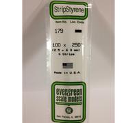 Evergreen 179 - 0.1" x 0.25" Polystyrene Strips 14"/35cm 10pcs