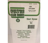 Evergreen 2020 - 0.020" Polystyrene N Gauge Freight Car Siding Sheet 6"x12"
