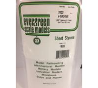 Evergreen EG2050 V-Groove 1.3mm Spacing 0.5mm Thick Plasticard Sheet