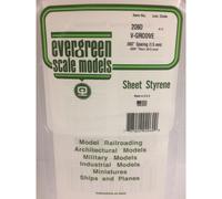 Evergreen 2060 - 0.060" Polystyrene V Groove Siding Sheet 6" x 12"