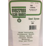 Evergreen 2080 - 0.080" Polystyrene V Groove Siding Sheet 6" x 12"