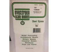 Evergreen 2125 - 0.125" Polystyrene V Groove Siding Sheet 6" x 12"