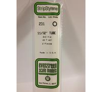 Evergreen 231 - 0.344"/8.3mm Polystyrene 14"/35cm Tubes 2pcs