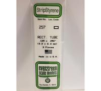 Evergreen 257 - 0.125" x 0.25" Polystyrene 14"/35cm Rectangular Tubes 3 pcs