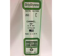 Evergreen 261 - 0.06"/1.5mm Polystyrene Channels 14"/35cm 4 pcs
