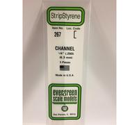 Evergreen 267 - 0.25"/6.3mm Polystyrene Channels 14"/35cm 3 pcs