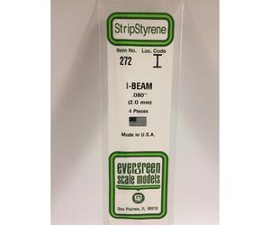 Evergreen 272 - 0.08"/2.0mm Polystyrene I-Beams 14"/35cm 4 pcs