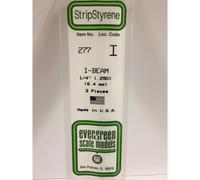 Evergreen 277 - 0.25"/6.3mm Polystyrene I-Beams 14"/35cm 3 pcs