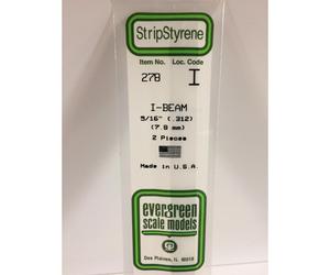 Evergreen 278 - 0.312"/7.9mm Polystyrene I-Beams 14"/35cm 2 pcs