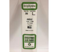 Evergreen 295 - 0.156"/4.0mm Polystyrene Angles 14"/35cm 3 pcs