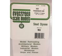 Evergreen 3025 - 0.025" Polystyrene HO Passenger Car Siding Sheet 6" x 12"
