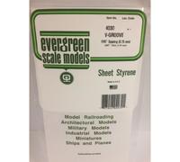 Evergreen 4030 - 0.030" Polystyrene V Groove Siding Sheet 6" x 12"