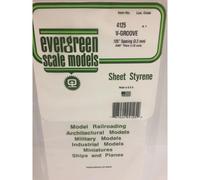 Evergreen 4125 - 0.125" Polystyrene V Groove Siding Sheet 6" x 12"