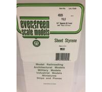 Evergreen 4505 - 1/4" x 1/4" Polystyrene Square Tile Sheet 6" x 12"
