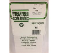 Evergreen 4507 - 1/2" x 1/2" Polystyrene Square Tile Sheet 6" x 12"