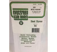 Evergreen Styrene 4524 1 x 1/2" (12.7mm) Spacing 6" x12"x .040" 'Metal Roofing'