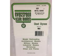 Evergreen 4528 - 0.08" Polystyrene Corrugated Siding Sheet 6" x 12"