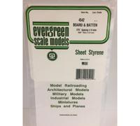 Evergreen 4542 - 0.075" Polystyrene Board & Batten Siding Sheet 6" x 12"