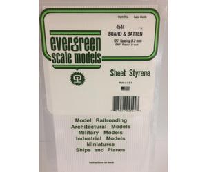 Evergreen 4544 - 0.125" Polystyrene Board & Batten Siding Sheet 6" x 12"