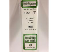 Evergreen 762 - 0.056"/1.42mm Polystyrene T-Shapes 14"/35cm 4 pcs