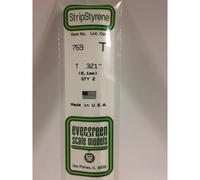 Evergreen 769 - 0.321"/8.1mm Polystyrene T-Shapes 14"/35cm 2 pcs
