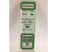 Evergreen 8102 - 0.011" x 0.022" Polystyrene HO-Scale Strips 14"/35cm 10pcs
